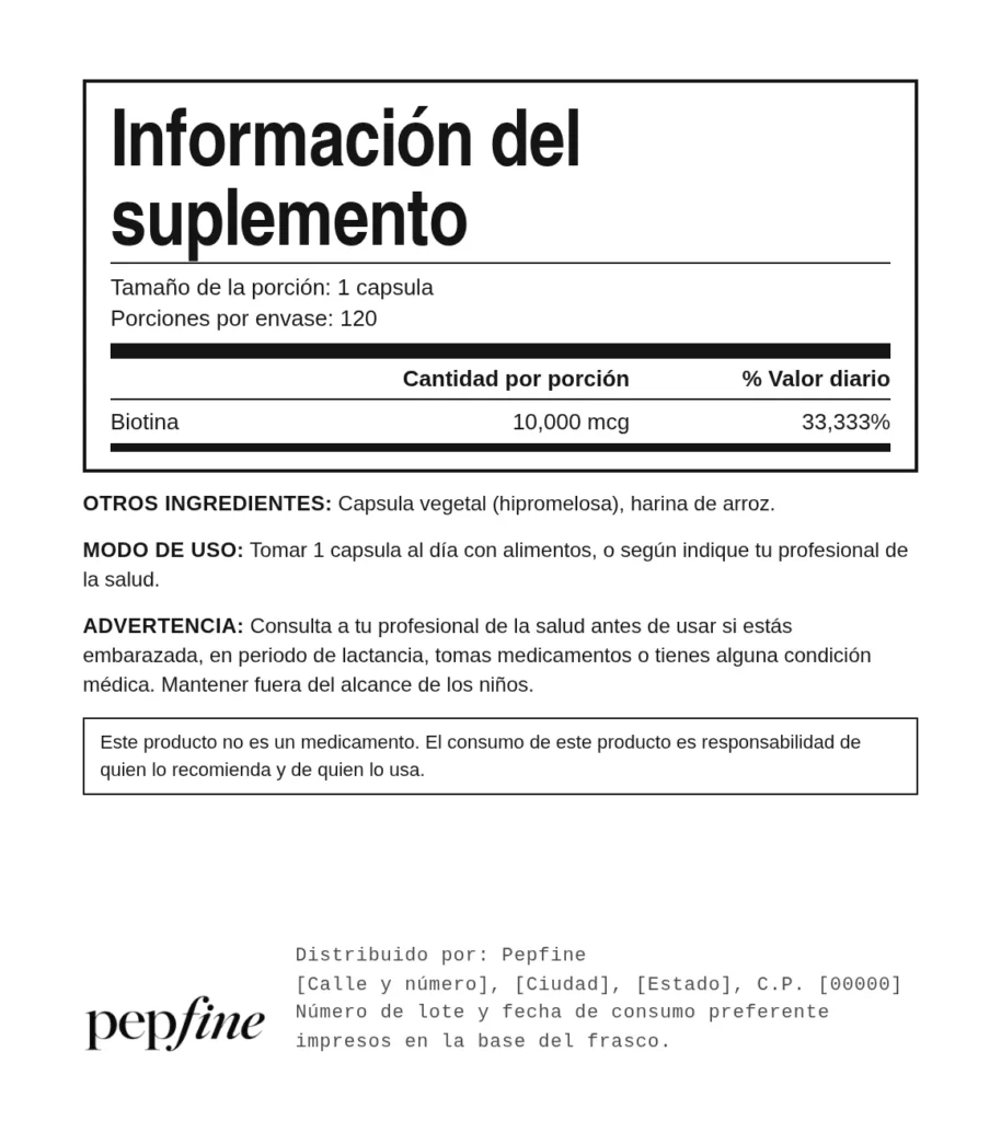 Biotina – reverso