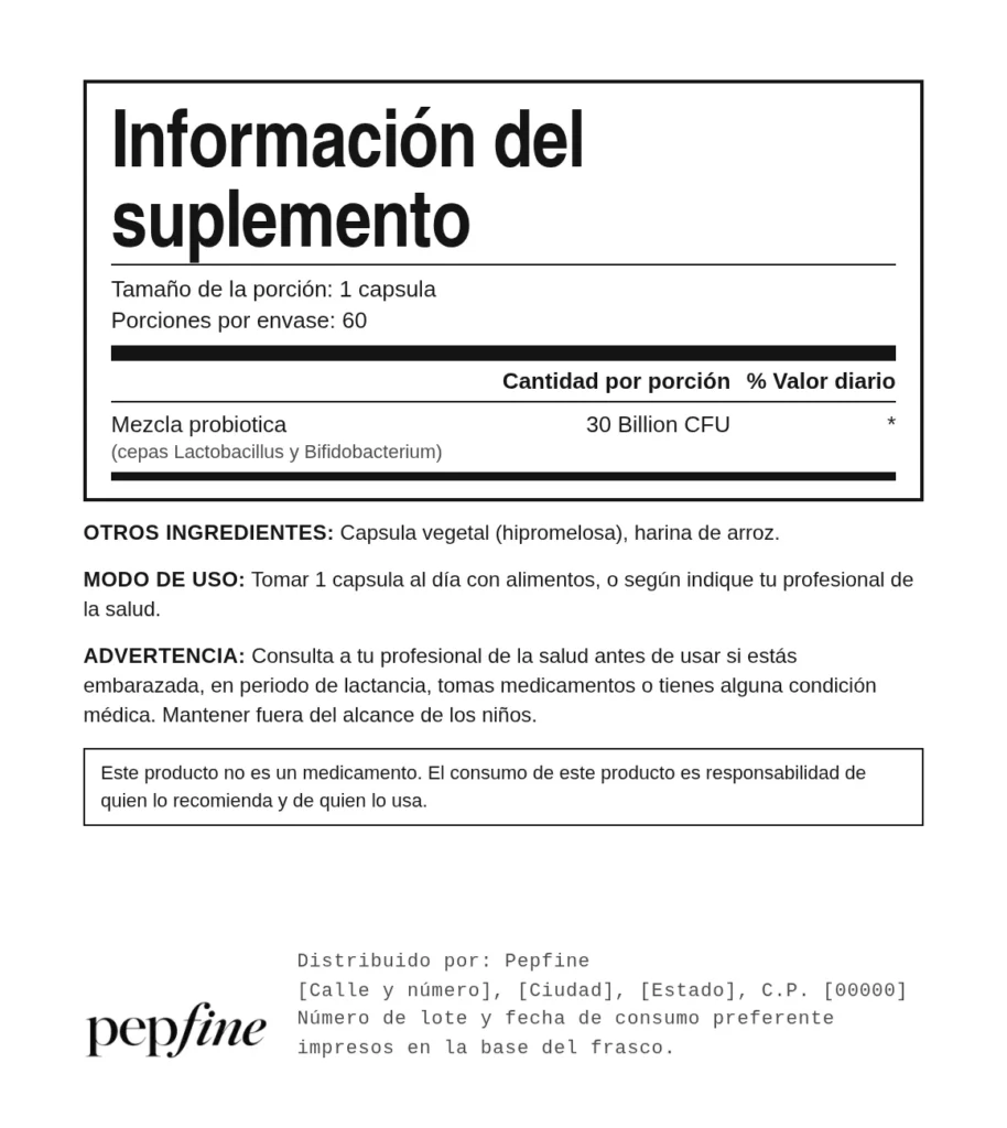Probiotico LactoBif 30 – reverso